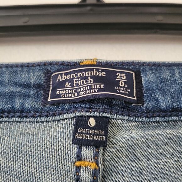 Abercrombie & Fitch Simone High Rise Super Skinny Jeans Distressed 25/0S - Picture 8 of 10